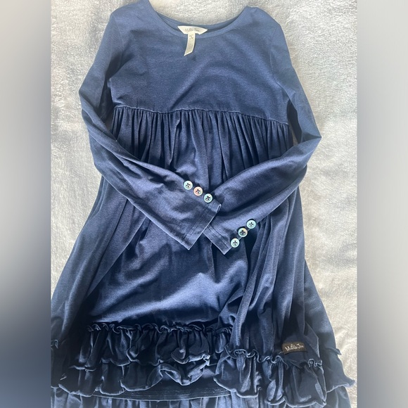 Girls Matilda Jane Just Imagine Navy blue Everly Dress size 8 - Picture 2 of 4